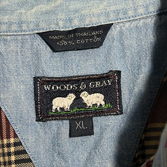 Woods & Gray Men’s plaid long sleeve button up shirt - Size XL. - Picture 5 of 6
